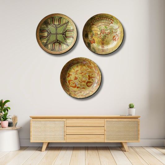 Set of 3 Assorted German Dish Art Wall Plates Art Décor