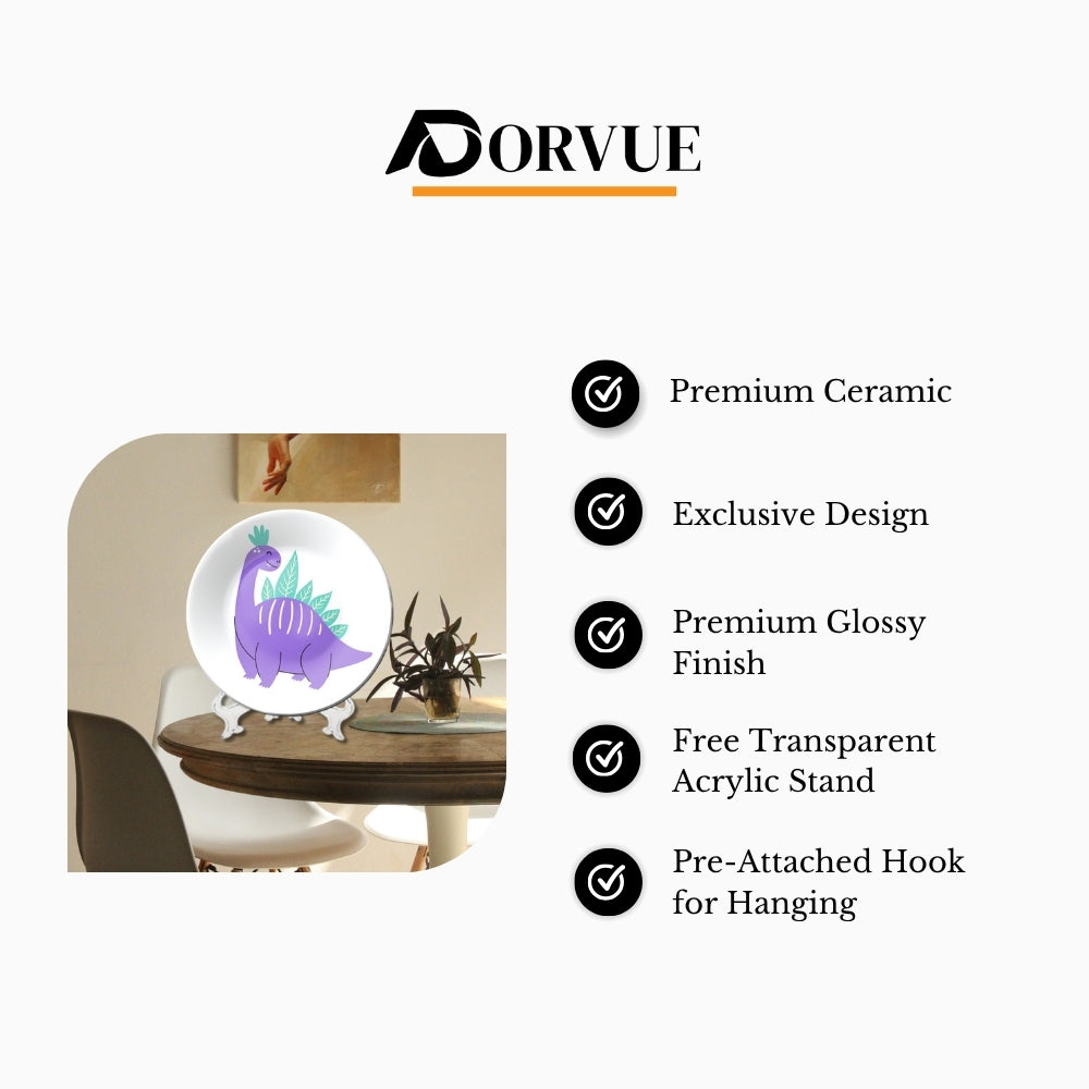 Adorable Dino Decorative Ceramic Wall Plate