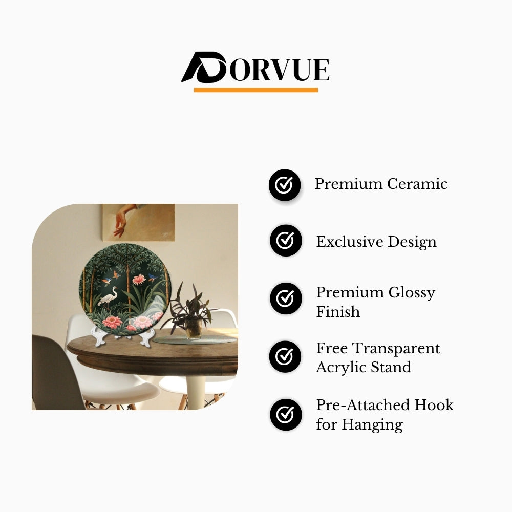 Mughal Garden Home Decor Ceramic Wall Plate