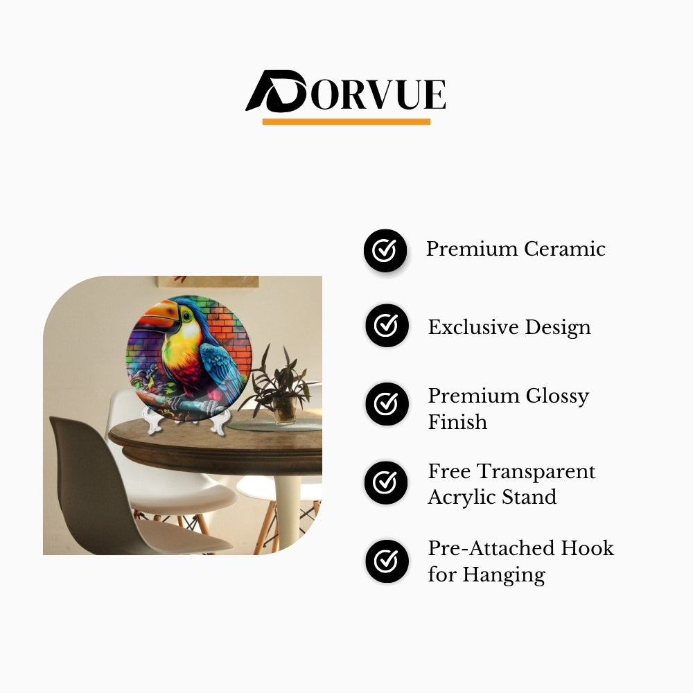 Bold Perch Decorative Ceramic Wall Plate