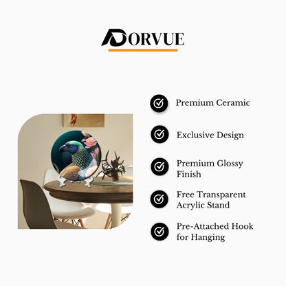 Colorful Parrot Home Decor Ceramic Wall Plate