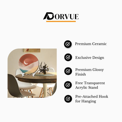 Crescent Moon Boho Decorative Wall Plate