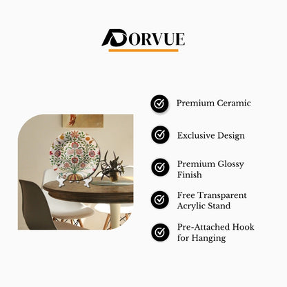 Timeless Bloom Decorative Ceramic Wall Plate