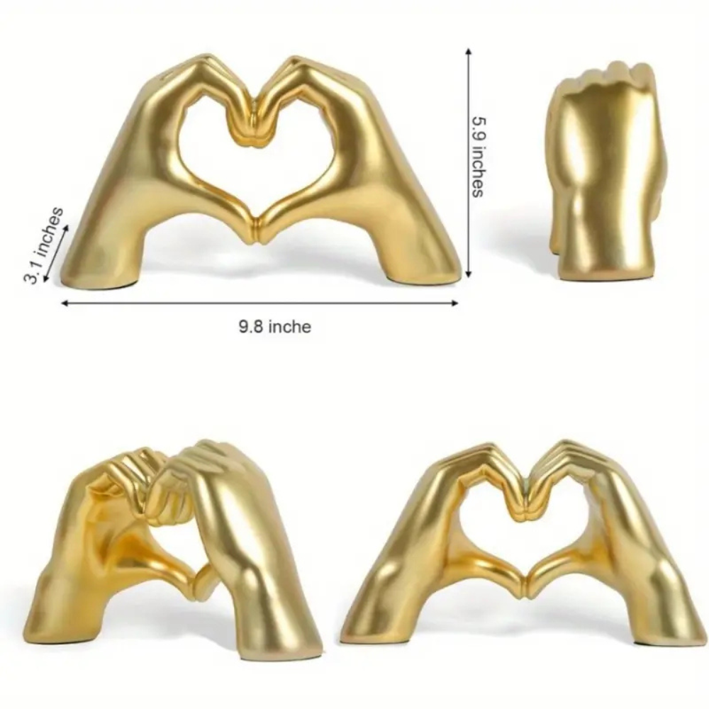 Golden Heart 3D Decor Accent