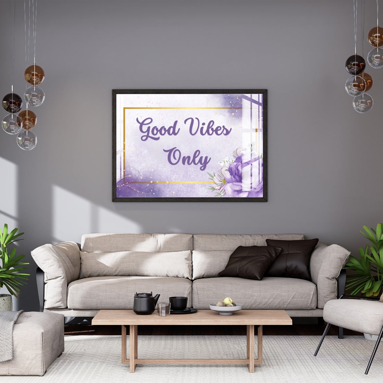 Good Vibes Only Wall Décor Metal Print With or Without Frame Wall Art