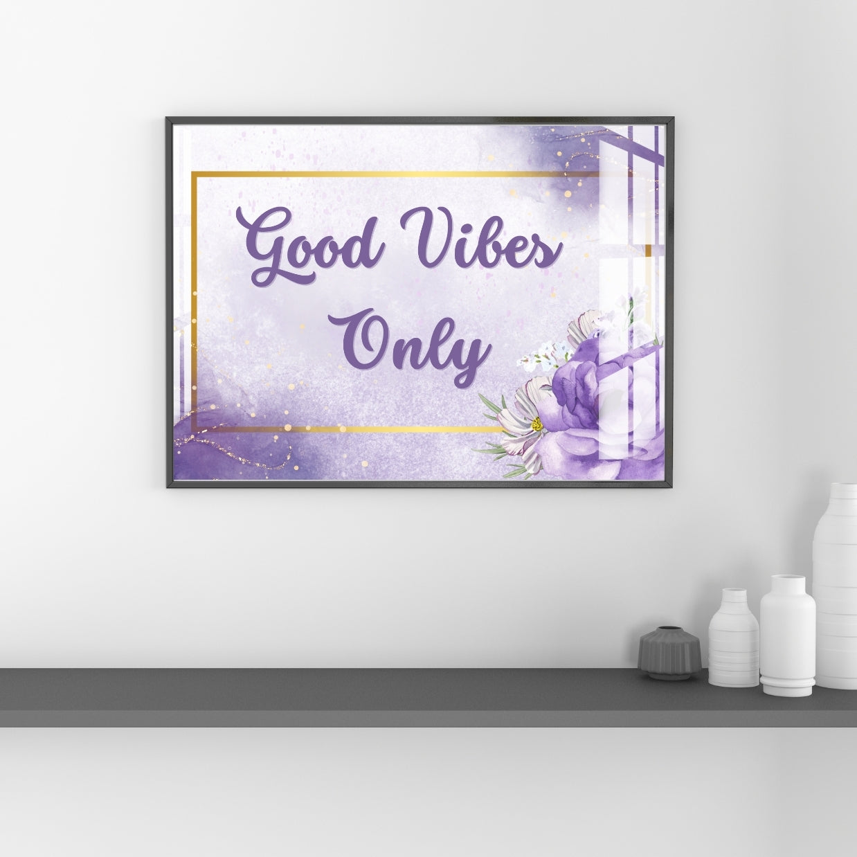 Good Vibes Only Wall Décor Metal Print With or Without Frame Wall Art