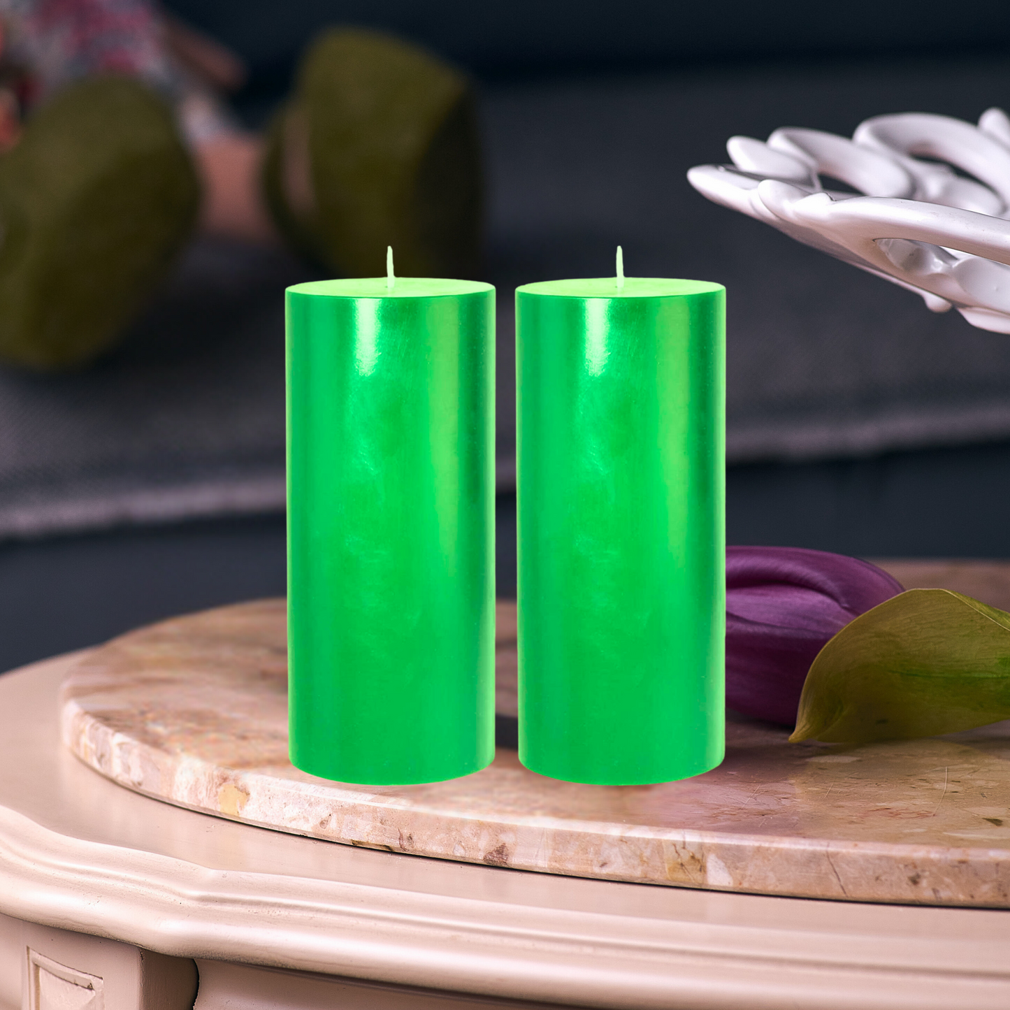90% Soy 10% Paraffin Handmade Pillar Candle 5x2 Inches Set of 2