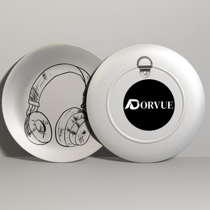 Headphone Black and White Art Decorative Wall Plate