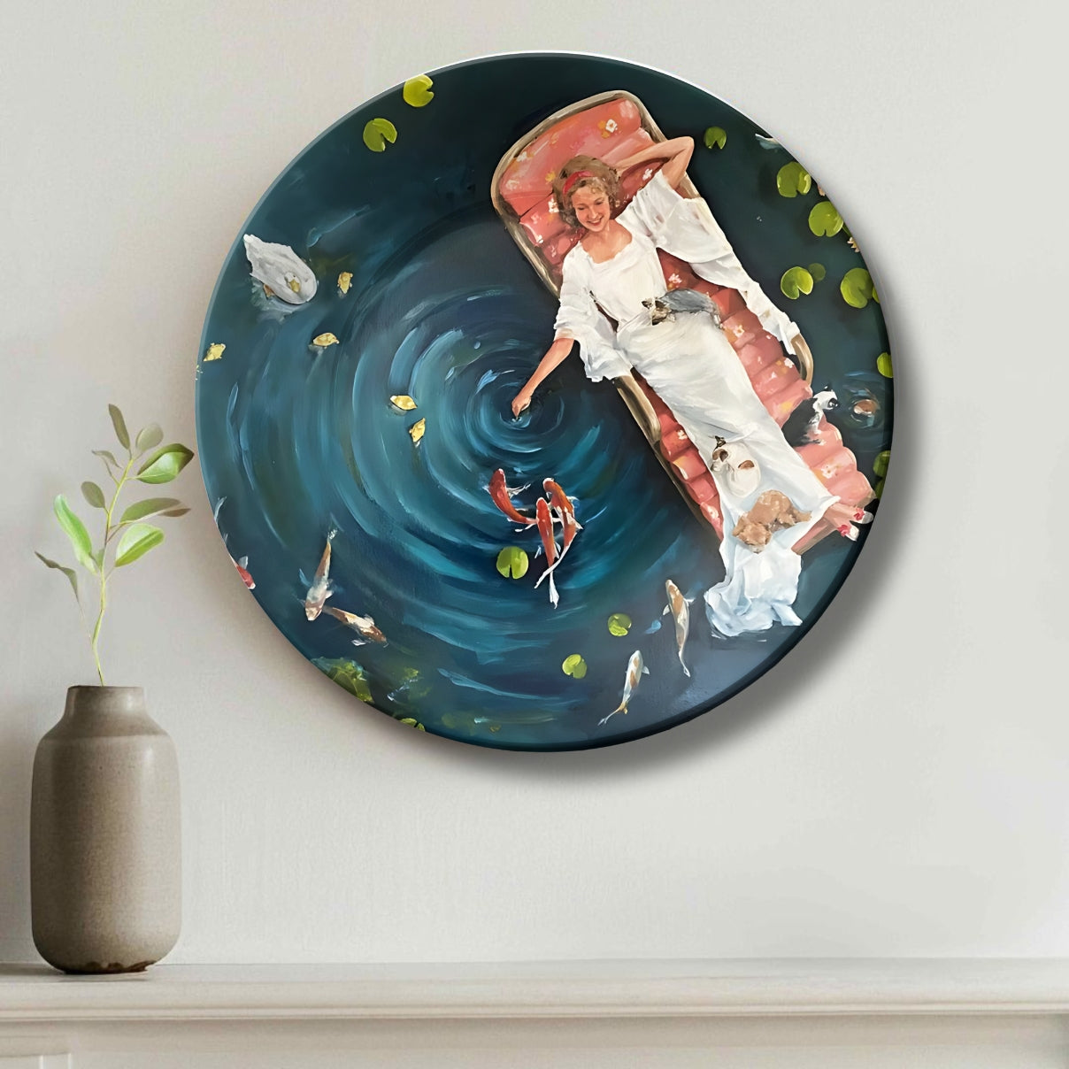 Koi Serenity Water Garden Dreams Decorative Wall Plate