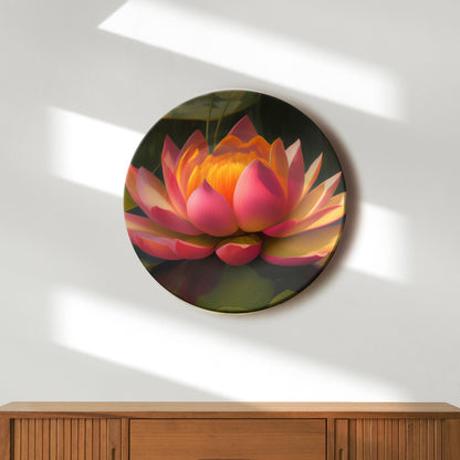 Lotus Flower in the Water Decorative Wall Plate