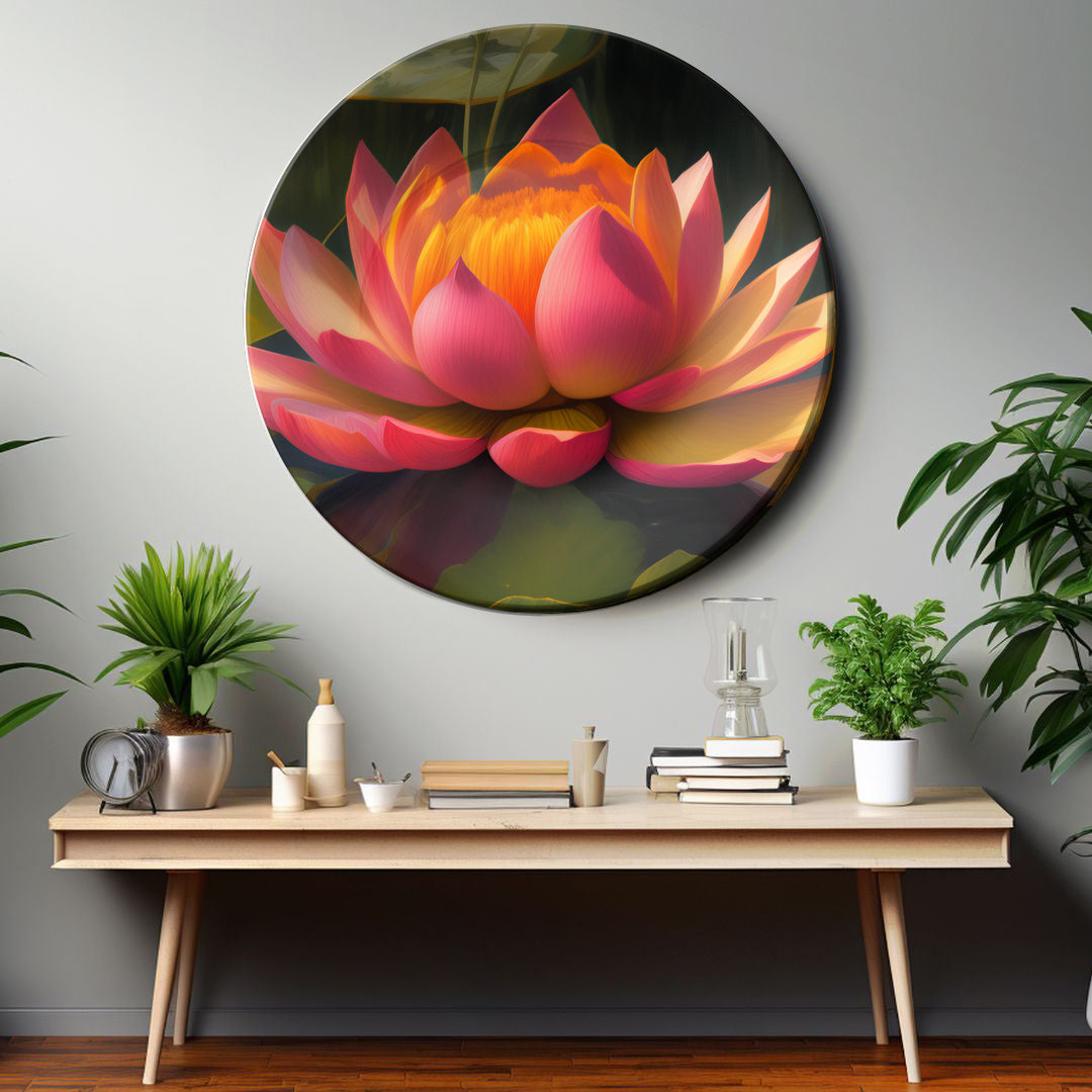 Lotus Flower in the Water Decorative Wall Plate