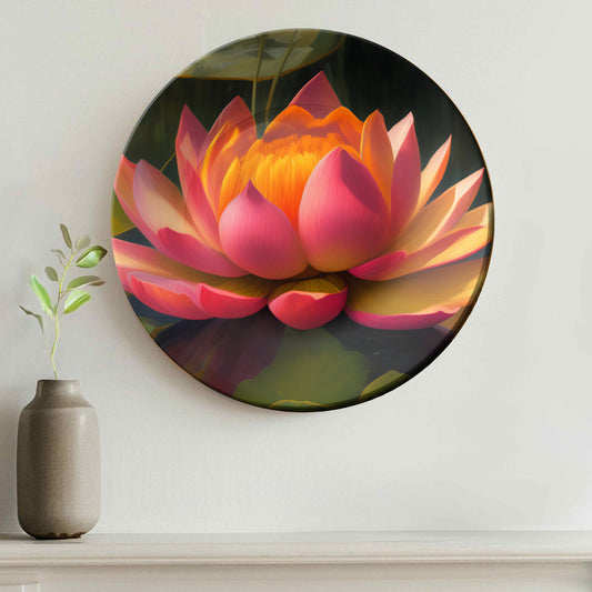Lotus Flower in the Water Decorative Wall Plate