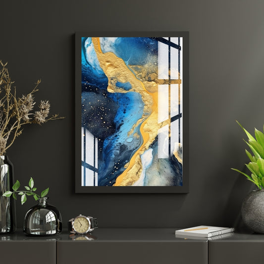 Golden Ocean Flow Metal Print With or Without Frame Wall Art