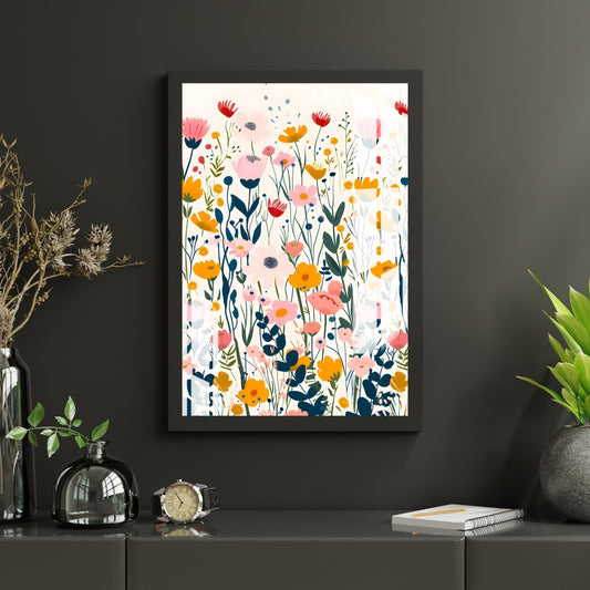 Wildflower Whispers Metal Print With or Without Frame Wall Art