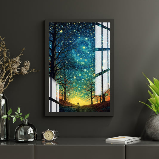 Starlit Path Metal Print With or Without Frame Wall Art