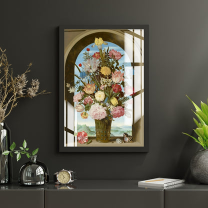 Vintage Bloom Vase Metal Print With or Without Frame Wall Art