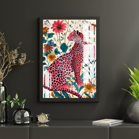 Blossom Leopard Metal Print With or Without Frame Wall Art