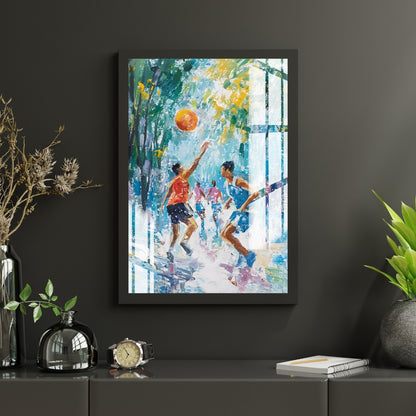 Chasing the Ball Metal Print With or Without Frame Wall Art