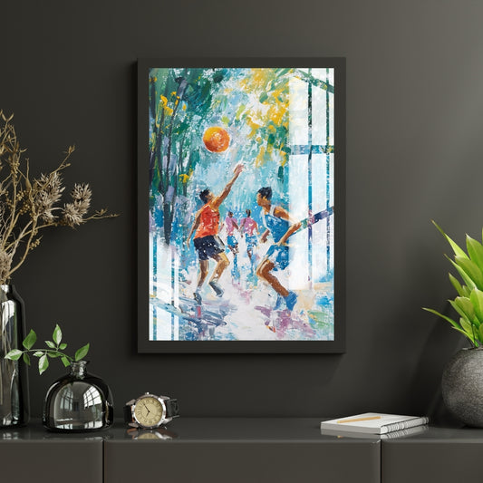 Chasing the Ball Metal Print With or Without Frame Wall Art