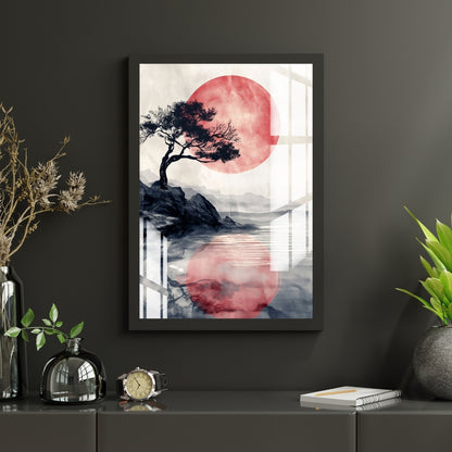 Reflections of the Red Moon Metal Print With or Without Frame Wall Art