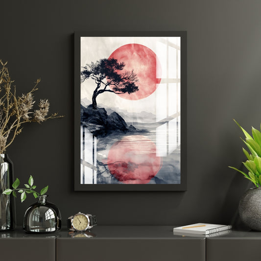 Reflections of the Red Moon Metal Print With or Without Frame Wall Art