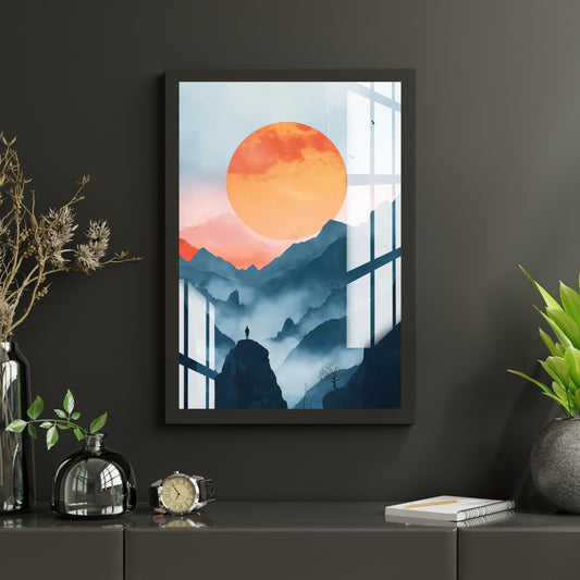 Whispers of the Mountains and Moon Metal Print With or Without Frame Wall Art