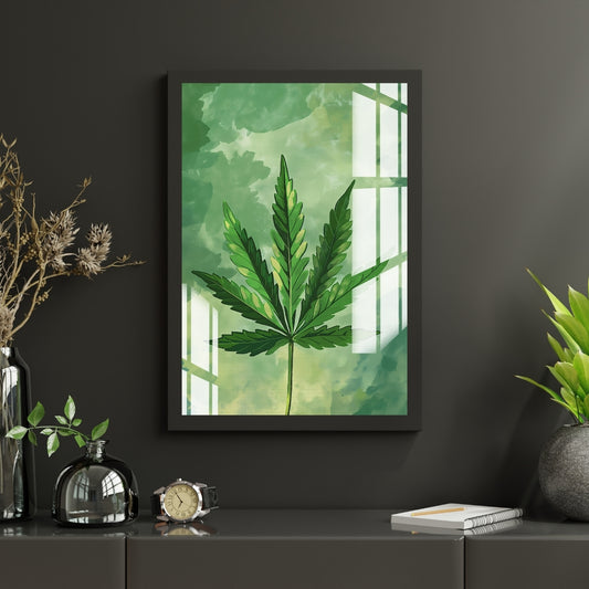 Green Stillness Metal Print With or Without Frame Wall Art