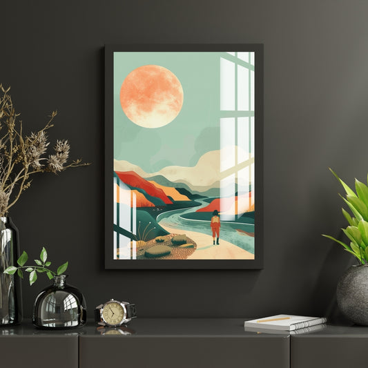 Under the Amber Moon Metal Print With or Without Frame Wall Art