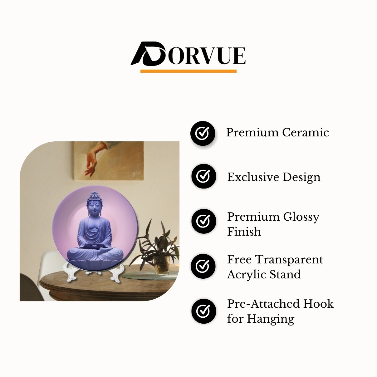 Meditating Buddha Decorative Wall Plate