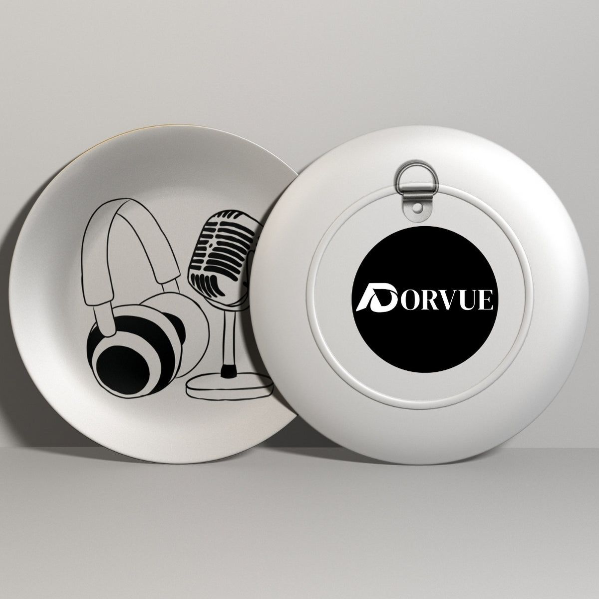 Microphone With Headphones Decorative Wall Plate