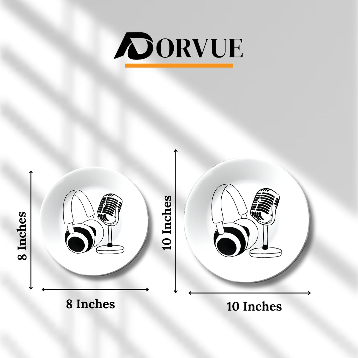 Microphone With Headphones Decorative Wall Plate