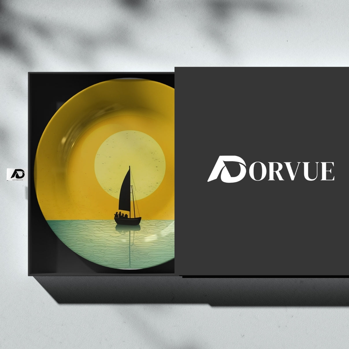 Sun-Kissed Crossing The Silent Sail Ceramic Decorative Wall Plate For Home Décor