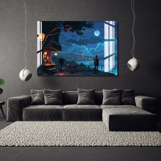 Moonlit Solitude Metal Print With or Without Frame Wall Art