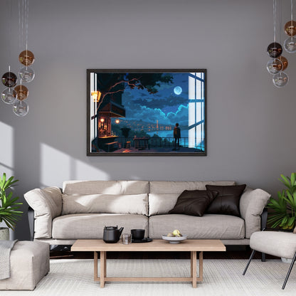 Moonlit Solitude Metal Print With or Without Frame Wall Art