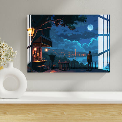 Moonlit Solitude Metal Print With or Without Frame Wall Art