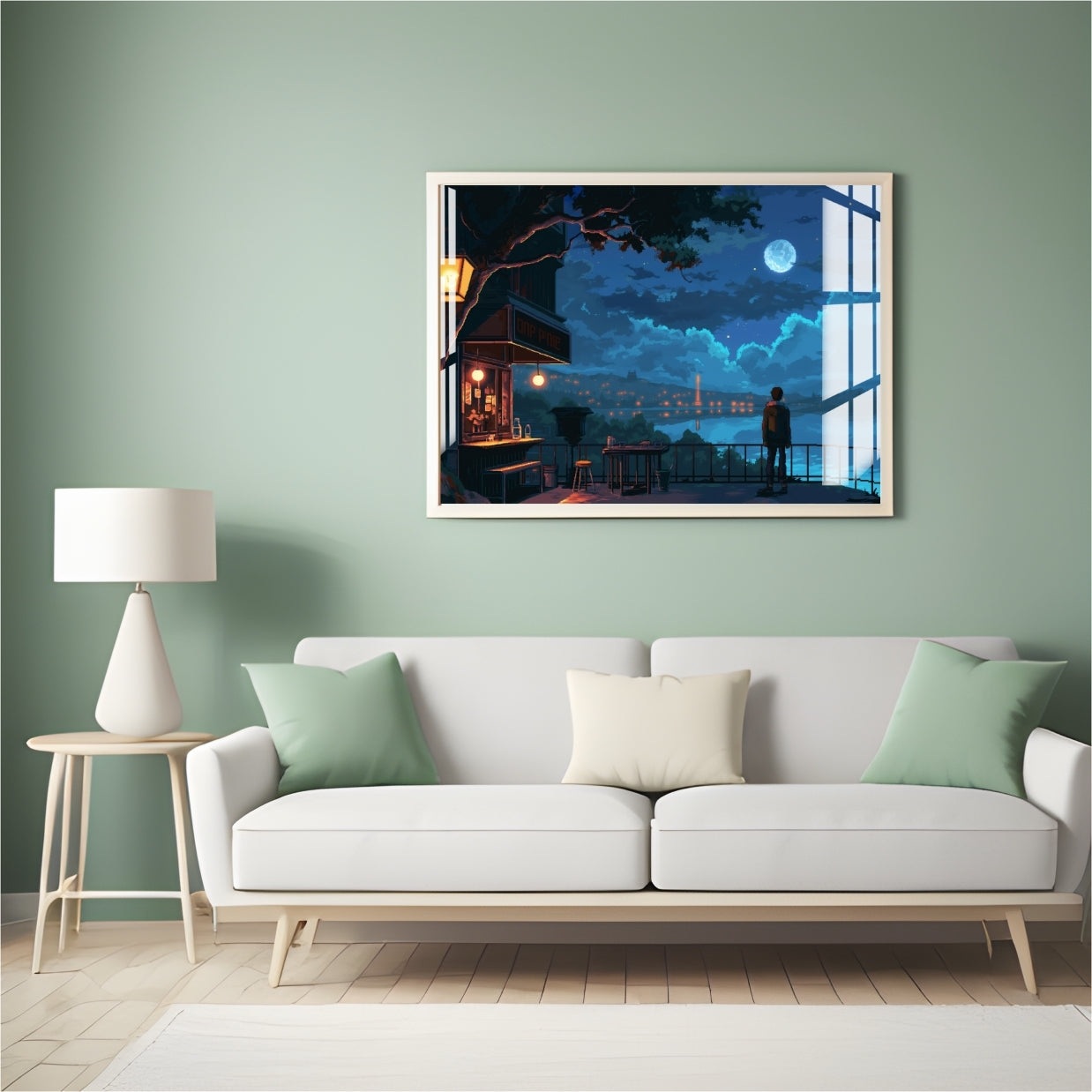 Moonlit Solitude Metal Print With or Without Frame Wall Art