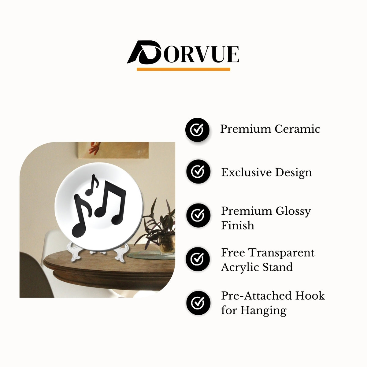 Music Note Home and Studio Decorative Wall Plate