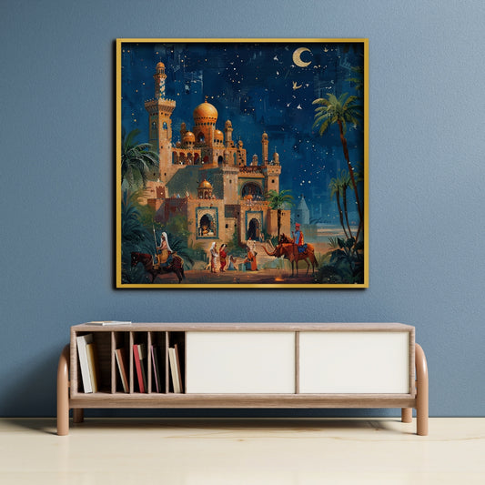 Mystic Arabian Nights Canvas Painting Framed Wall Art