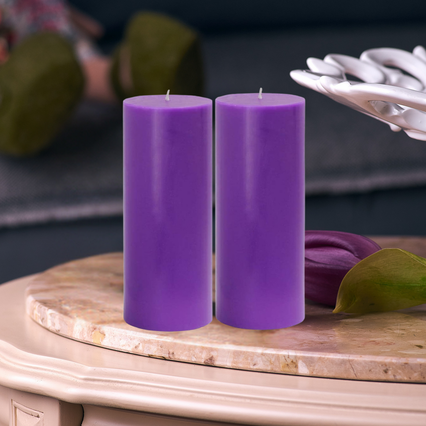 90% Soy 10% Paraffin Handmade Pillar Candle 5x2 Inches Set of 2