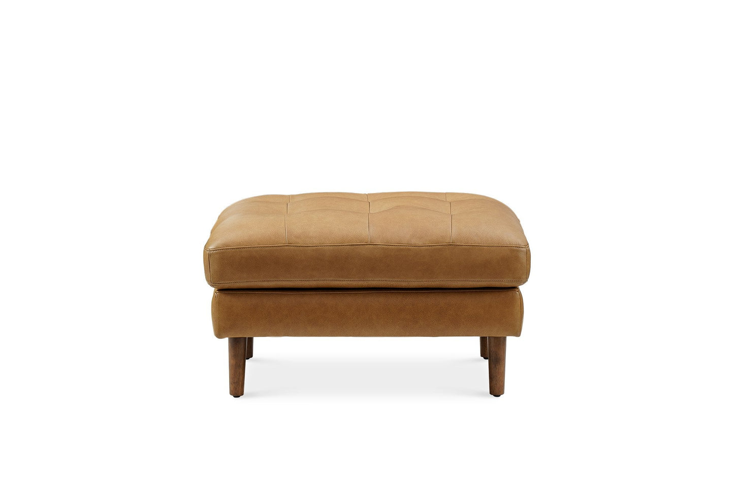 PlushEase Leather Ottoman