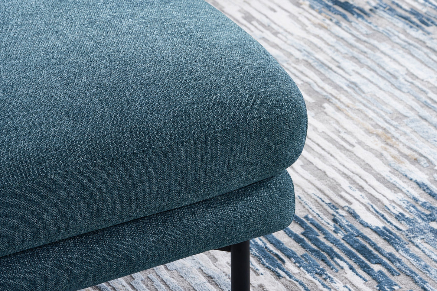 Pebble Ottoman in Ocean Blue