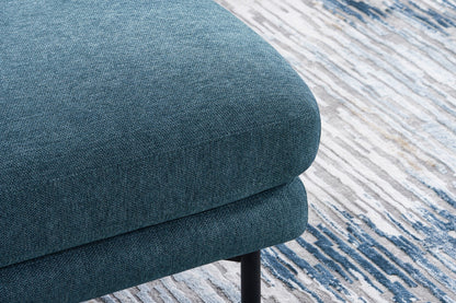 Pebble Ottoman in Ocean Blue