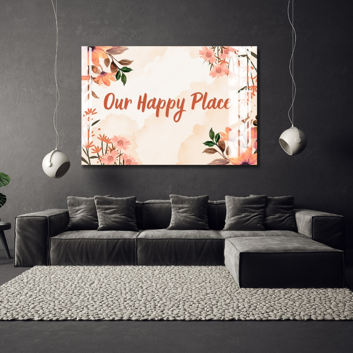 Our Happy Place Wall  Décor Metal Print With or Without Frame Wall Art