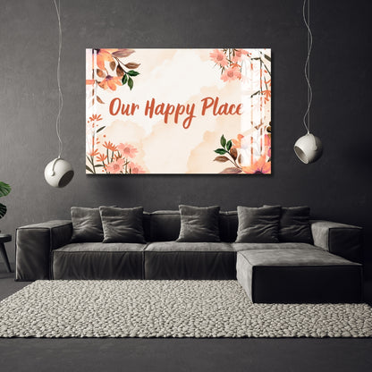 Our Happy Place Wall  Décor Metal Print With or Without Frame Wall Art
