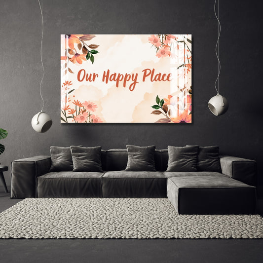 Our Happy Place Wall  Décor Metal Print With or Without Frame Wall Art