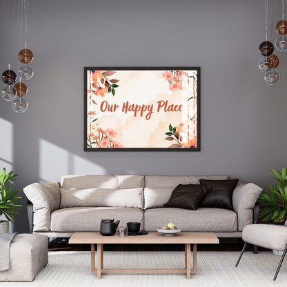 Our Happy Place Wall  Décor Metal Print With or Without Frame Wall Art