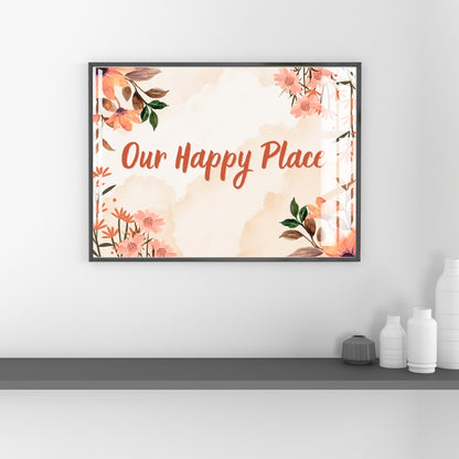 Our Happy Place Wall  Décor Metal Print With or Without Frame Wall Art