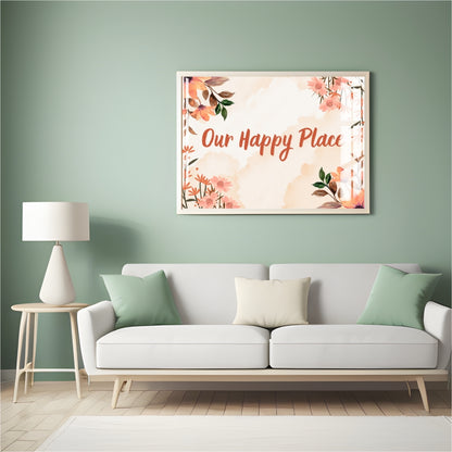 Our Happy Place Wall  Décor Metal Print With or Without Frame Wall Art