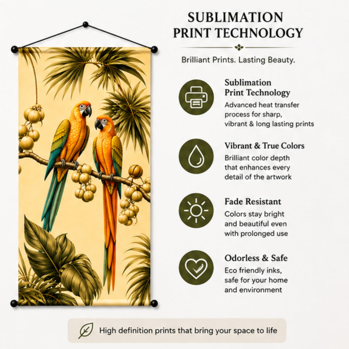Parrot Wall Hanging Tapestry for Living Room & Bedroom