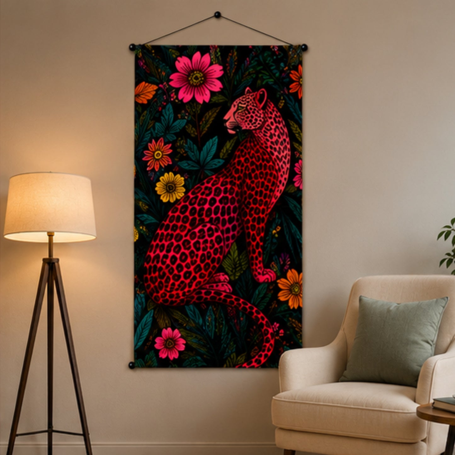 Pink Leopard Wall Hanging Tapestry